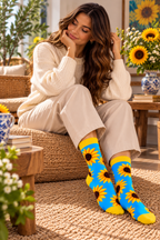 Chaussettes artistiques – Tournesols – Coton biologique – Ecosocks