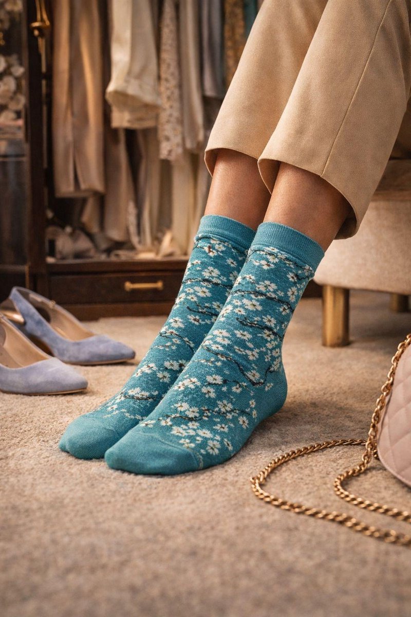 Chaussettes Artistiques Vincent van Gogh EcoSocks – Lot de 5 Paires en Coton Biologique – Unisexe – Coffret Cadeau