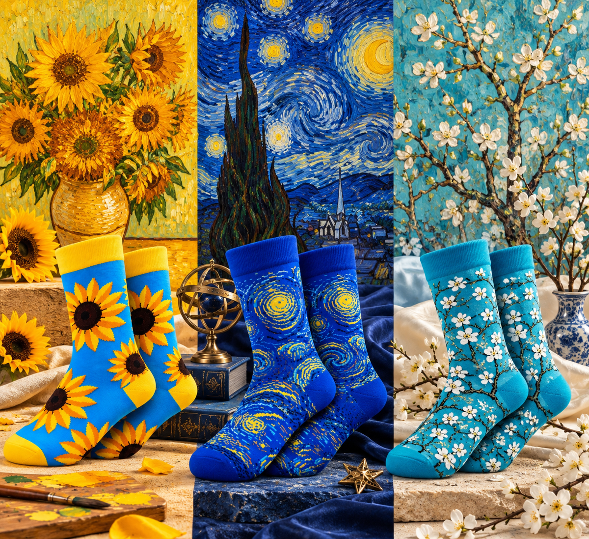 EcoSocks Art Socks Mixed Arts – 5 Pairs of Colorful Socks – Unisex Size 35-42 – Cotton Socks – Funny Socks – Colorful Socks – Gift Set