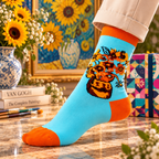 Chaussettes artistiques – Vase de tournesols – Coton biologique – Ecosocks
