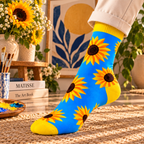 Chaussettes artistiques – Tournesols – Coton biologique – Ecosocks