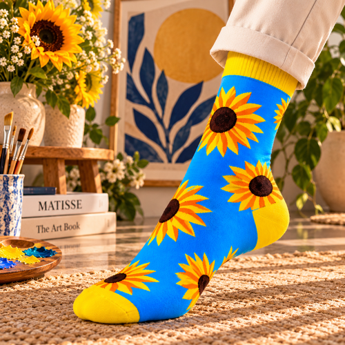 EcoSocks Sunflowers Art Socks – Organic Cotton