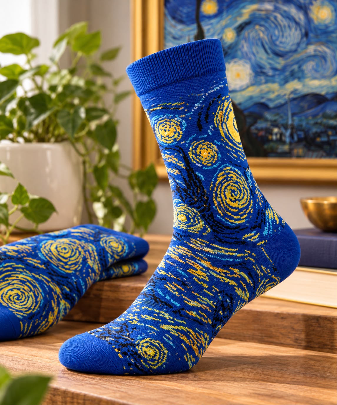 Chaussettes artistiques – La Nuit étoilée – Coton biologique