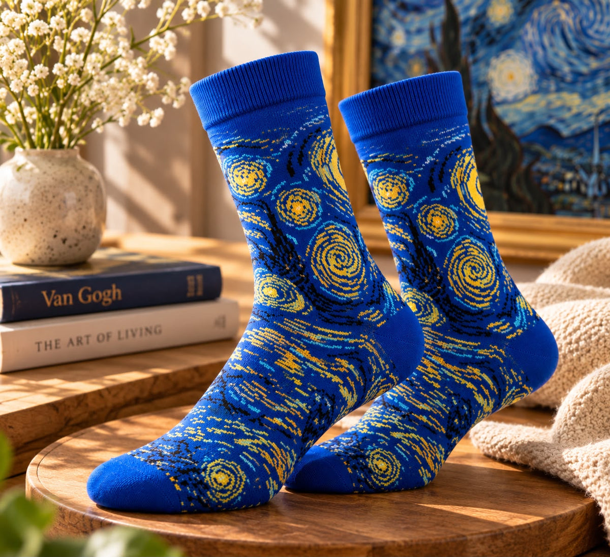 Chaussettes artistiques – La Nuit étoilée – Coton biologique