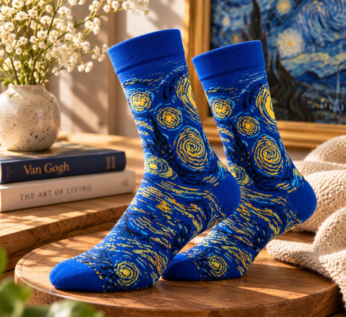 Chaussettes artistiques – La Nuit étoilée – Coton biologique